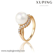 13189- Xuping Beautiful Pearl Jewelry Gold Ring Design With Top Quality